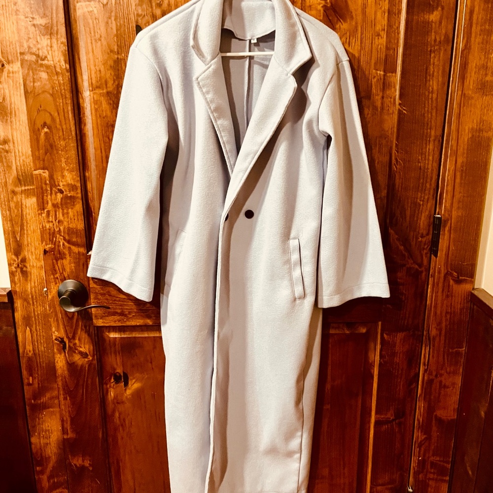 Classic Long women’s  Overcoat in Light blue  - Brand Unspecified